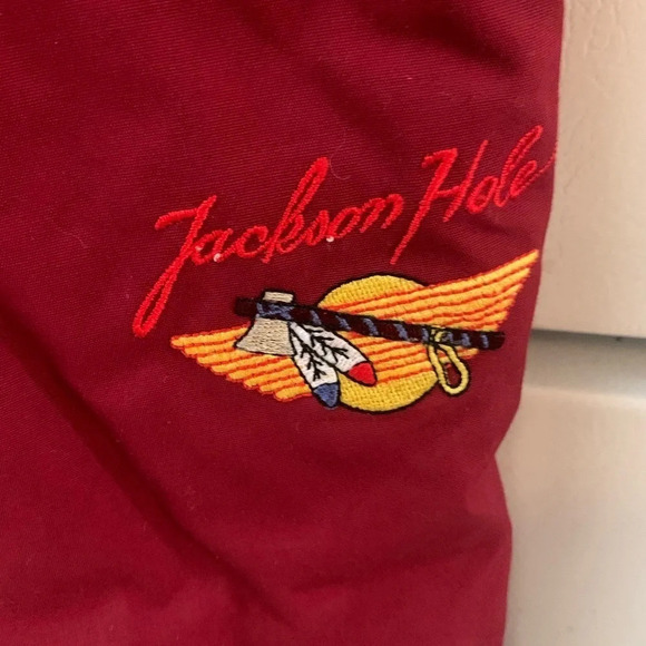 Vintage  Jackson Hole Burgundy Bib Overall Snow Pants M - Picture 11 of 11